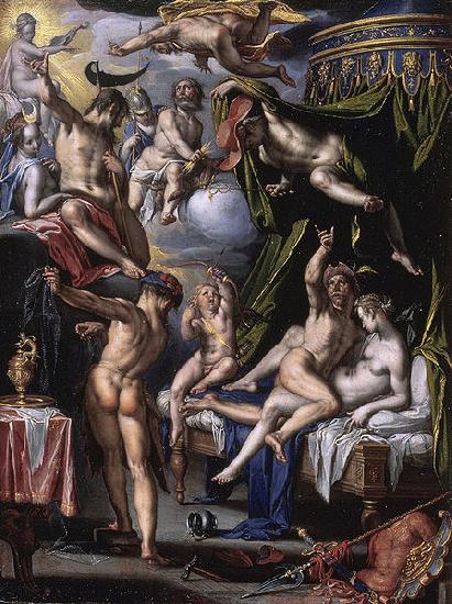 Joachim Wtewael Mars and Venus Surprised by Vulcan